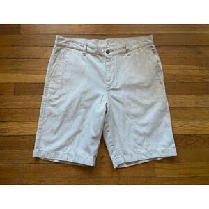 TOMMY BAHAMA Beige Pinstripe Linen/Cotton Shorts sz 35